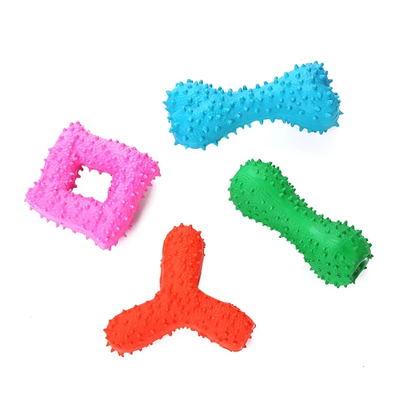 

1pc Pet toy color beautiful latex Chew toy dog toy bone / dumbbell / square / Y shape Pet Toy For Dog and Cat Cleaning Teeth