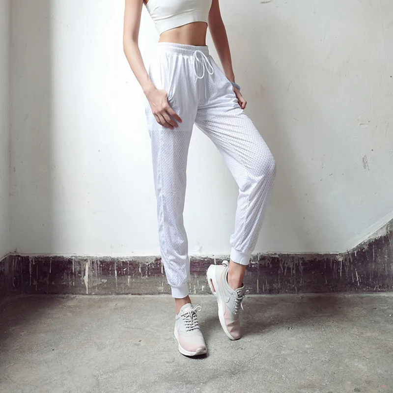 

Spring And Summer Mesh Breathable Gymnastic Pants Loose And Plus-sized Yoga Pants Quick-Dry Running Casual Pants High-waisted Cl