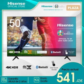 Hisense 50A7100F 4K Televisión LED Smart TV 50 pulgadas, UHD 3840×2160, DTS Studio Sound, Dolby Audio,VIDAA,Netflix Youtube