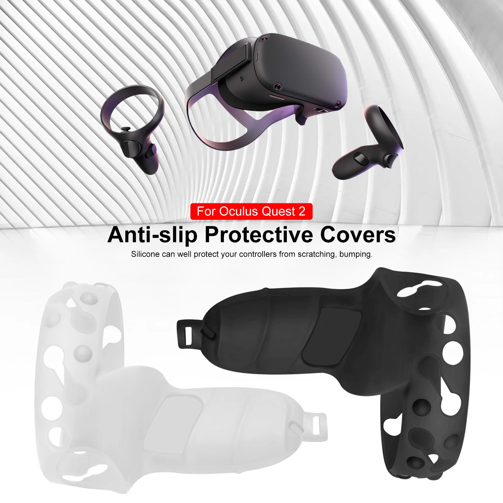 Защитный чехол для Oculus Quest 2 VR Touch Controller силиконовый с ручкой аксессуары |