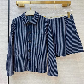 

Cotton Striped Set 2 piece Set Women Pants And Top Summer Office Lady Elegant Blouse And Shorts Suit