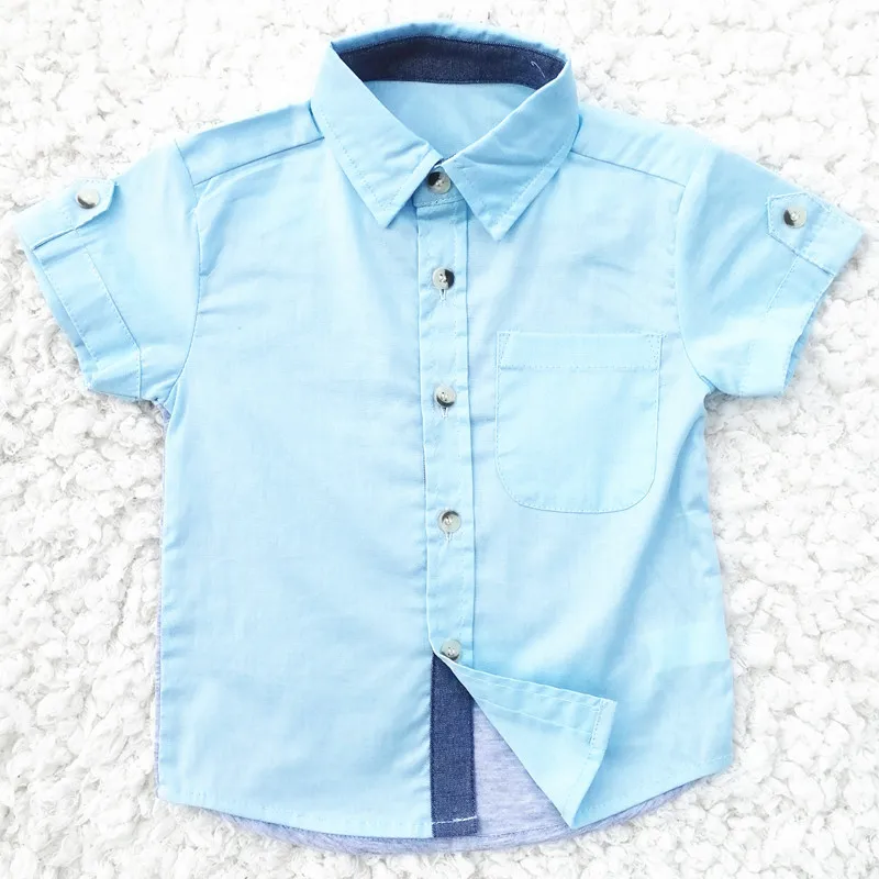 Baby boy clothes Summer 2024 New Boys ShortSleeve Classic Lapel Children Shirts Tops with Pocket Baby Boy Casual Shirt Kids 3