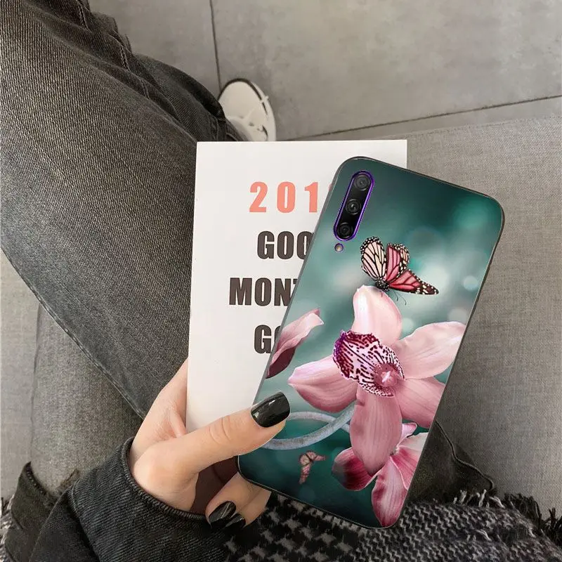 Red butterfly on white roses flower