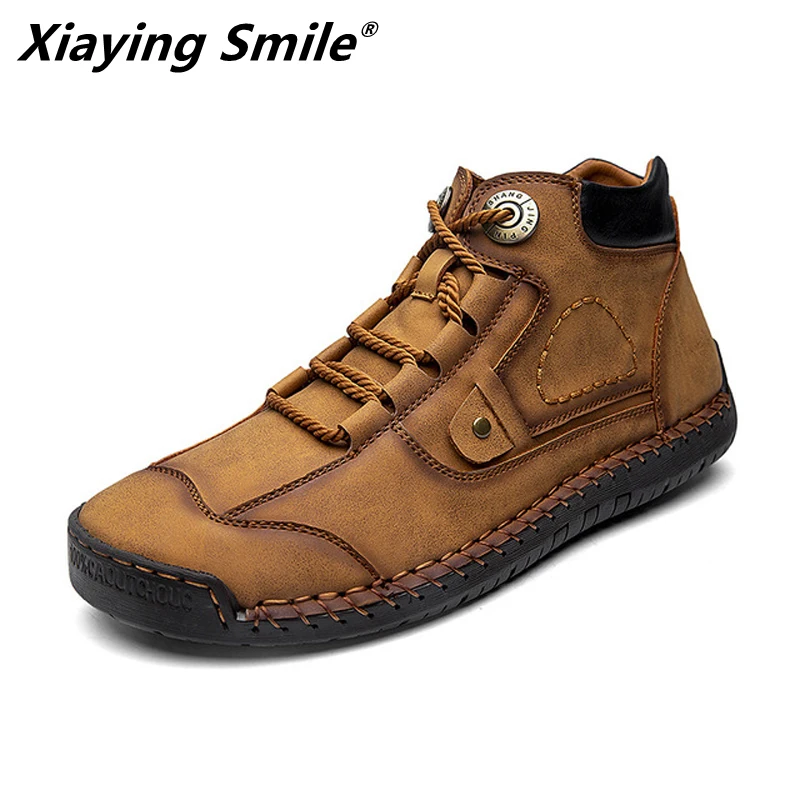 Мужские кроссовки на шнуровке темно-синие дышащие из кожи повседневная обувь