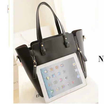 

2015 New Style Korean-style Fashion Double Vertical Zipper Exposure Retro Different Size Bags Portable Shoulder Bag WOMEN'S Bag