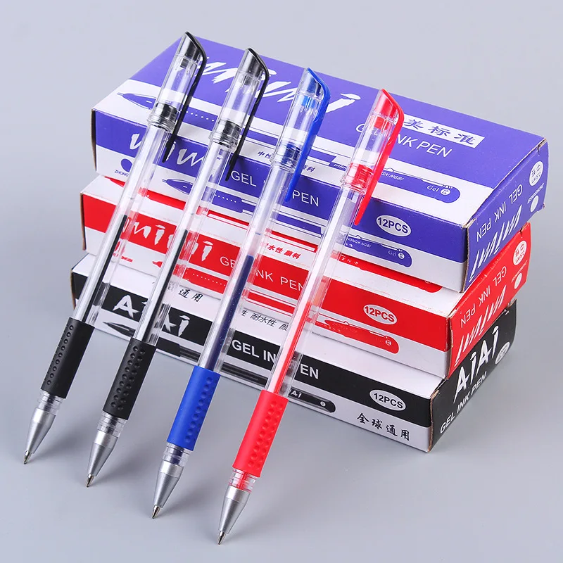 Box Of 12 European Standard Gel Pen 0.5m Bullet Point Black Blue And