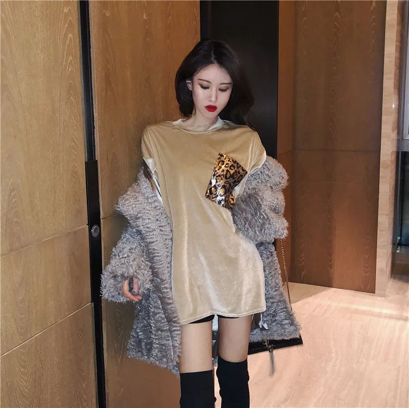 Женская одежда, blusas mujer de moda, футболки с коротким рукавом, с карманами, леопардовая расцветка, круглый ворот, Летний стиль, женские топы, moda feminina, Новинка