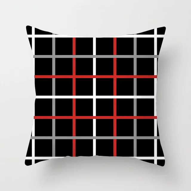 outdoor seat cushions Pillow Red Geometric Cushion Polyester Decorative Throw Pillow Fashion Plaid Striped Sofa Pillow Home Decor personalised cushions