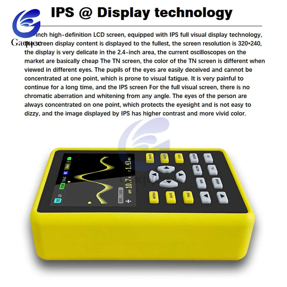 Портативный мини цифровой осциллограф с полосой пропускания 100 МГц 500 мс/с частота дискретизации с 5012H 2," ЖК-дисплей для хранения сигналов