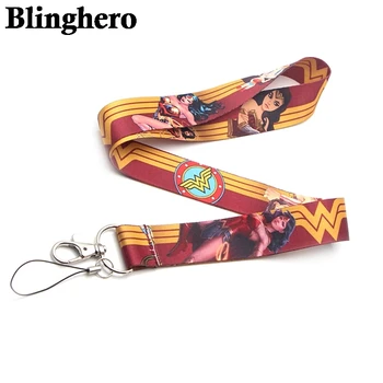 

CA748 Wholesale 10pcs/lot Super woman Neck Strap Lanyard for keys ID Card Phone Straps USB Badge holder Neck Strap Hang Rope