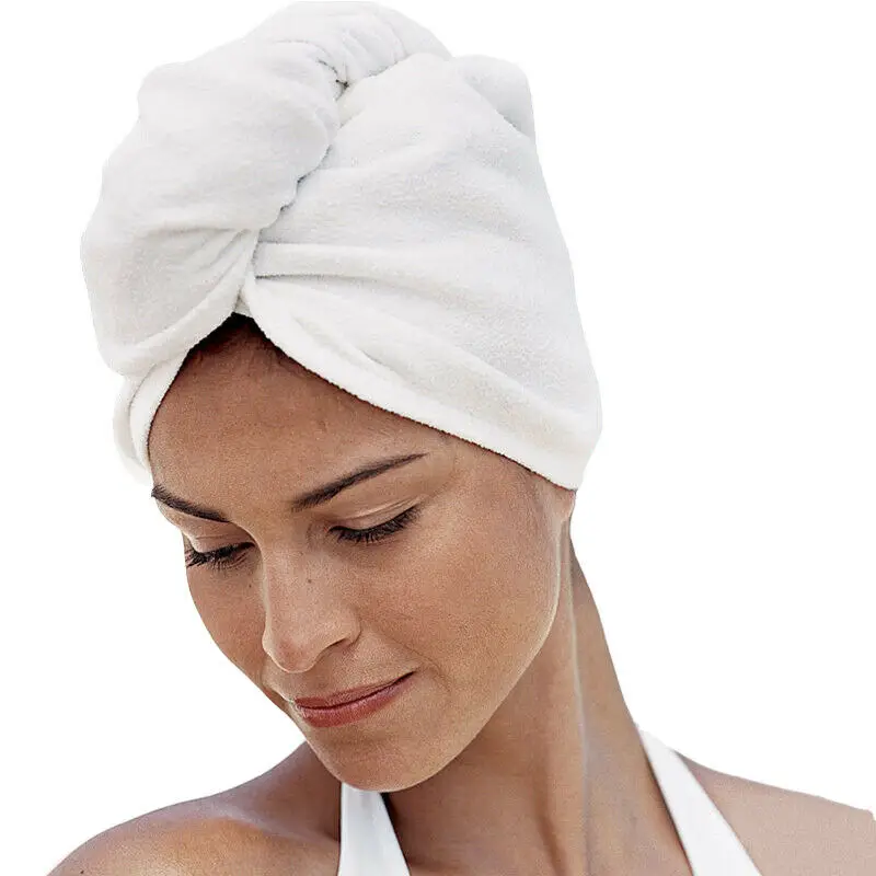 Новое поступление, супер абсорбирующее полотенце для сушки волос, тюрбан, купальный халат, шапка, повязка на голову