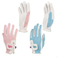 

Alpioneer Golf Gloves For Kids Lambskin And Breathable Mesh Finger Seam Palm Patch Protection Stretchy Durability Gripped Gloves
