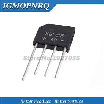 

5PCS KBL608 KBL 608 ZIP bridge pile 6A 800V KBL608 flat bridge rectifier new