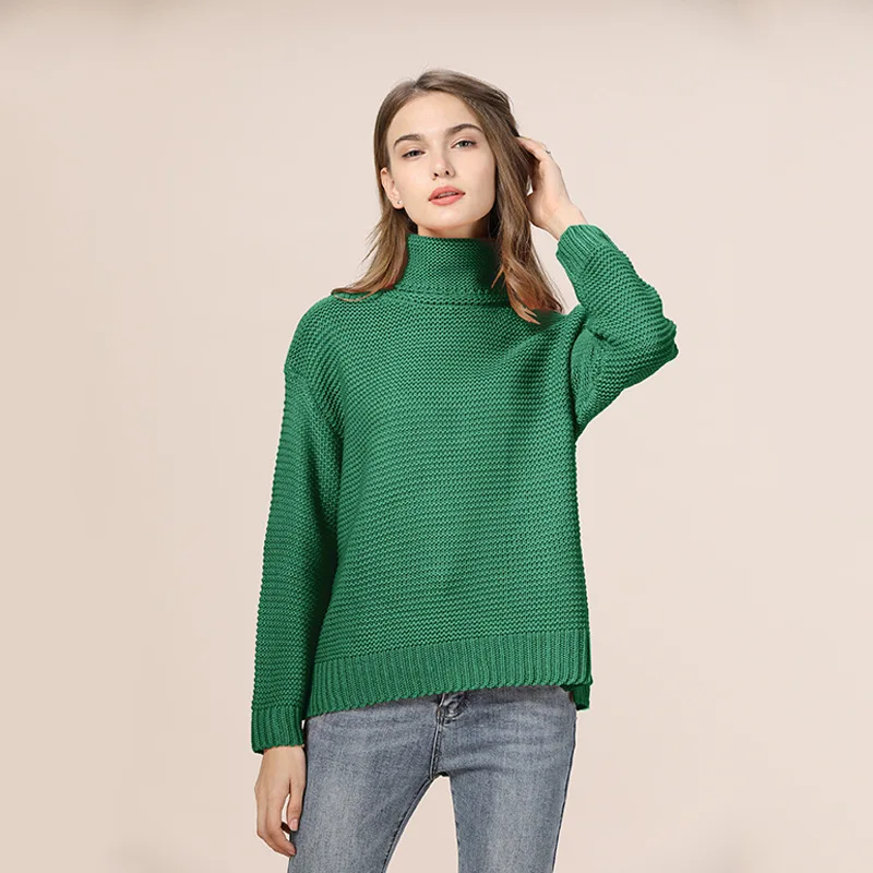 Autumn Winter Turtleneck Sweater Women Oversize Solid Knitted Sweaters Warm Long Sleeve Pullover Sweater Female 2019 Fashion New Autumn Winter Turtleneck Sweater Women Oversize Solid Knitted Sweaters Warm Long Sleeve Pullover Sweater Female 2019 Fashion New