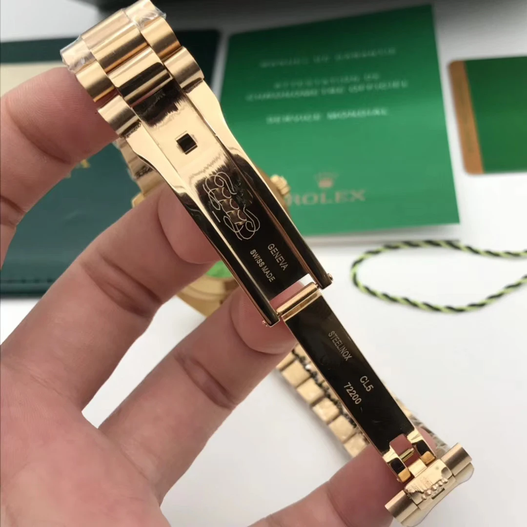 Famous Brand New Men Daydate Yellow Gold Silver Gradient Green Automatic Mechanical Stainless Steel