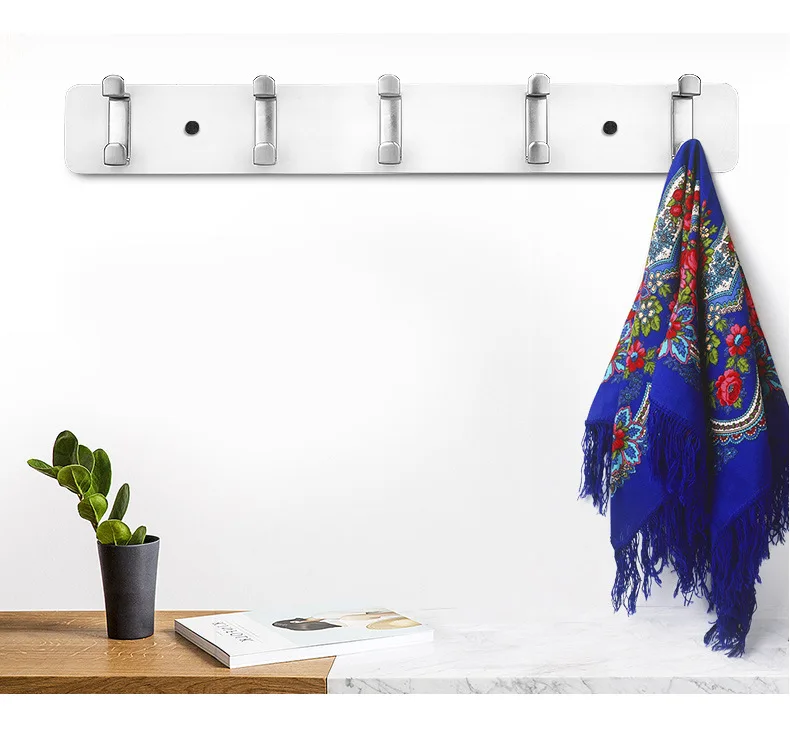 

Creative Alloy Double Hooks Bamboo Wall Storage Coat Rack Bedroom Clothes Hanger Simple Wall Coat Hanger Key Holder