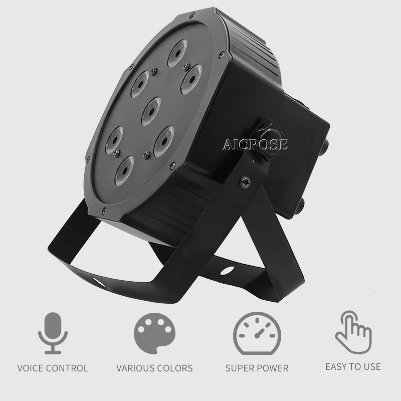 Светодиодные лампы 4 шт./лот 7*12 Вт светодиодные 7x12 Par RGBW в 1 плоский par led dmx512