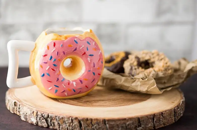 pink Креативные керамические Милые Пончики Кружки Кофейные чайные молочные чашки с ручкой 480 мл Посуда для напитков - Цвет: pink