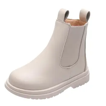 

Kids Flat Autumn Winter Children Leather Shoes Baby Girls Brand Martin Boots Toddlers Fashion Warm Snow Shoes