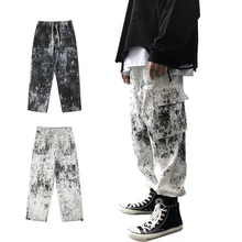 Осенние черные брюки-карго в стиле хип-хоп, фирменные свободные мужские брюки для бега в уличном стиле с карманами, парные брюки для бега в уличном стиле