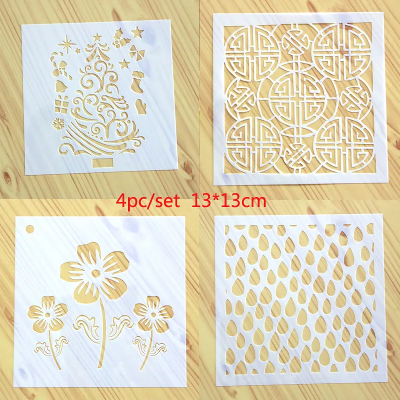 

4pcs/set Letter Stencil Reusable Plastic Template DIY Stencils Scrapbooking Album Stencil Drawing Painting Tool School Supplies