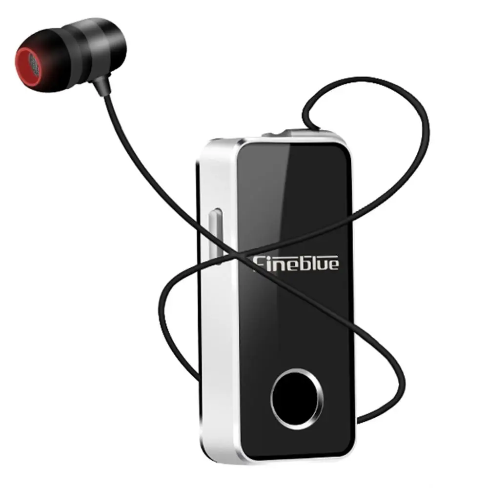 

5V Wireless Bluetooth 4.1 Aluminum Alloy Earphone Retractable Clip-On Earbud Sports Earphone CVC6.0 noise reduction Black