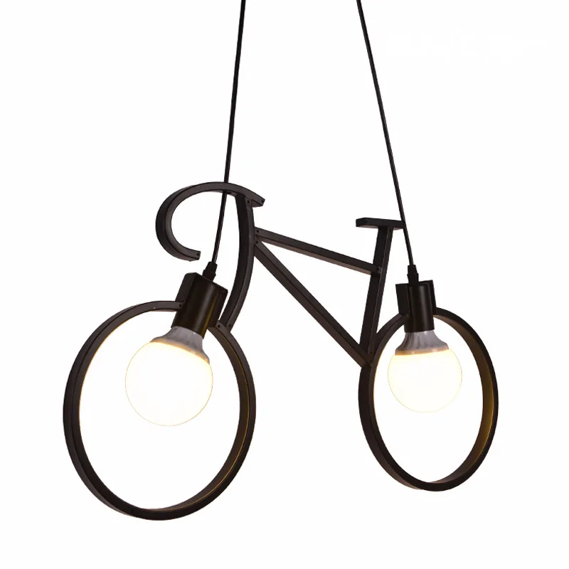 

Creative Industrial Pendant Lights Bicycle Shape Hanging Lamps Living Room Store Coffee Bar Modern Decor Lighting Vintage Lamp