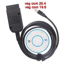 Vag Com 20.4 Interface hex v2 Vagcom 19.6 Diagnostic Tool FOR VW AUDI Skoda Seat Multi-language ATMEGA162+16V8+FT232RQ