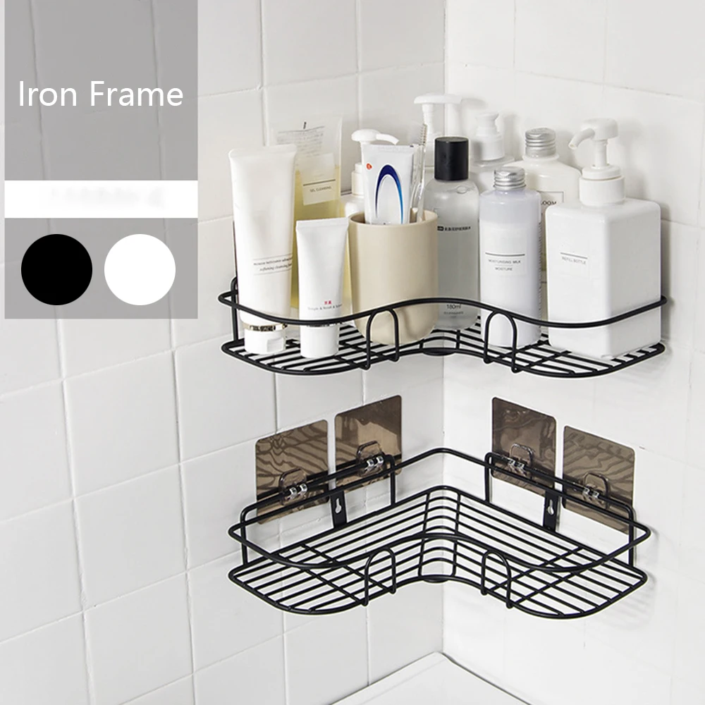

Bathroom Shelf Metal Shelf Storage Rack Stainless Steel Punch-Free Firm Shower Kitchen Fitted Wall Storage Organizer Rack