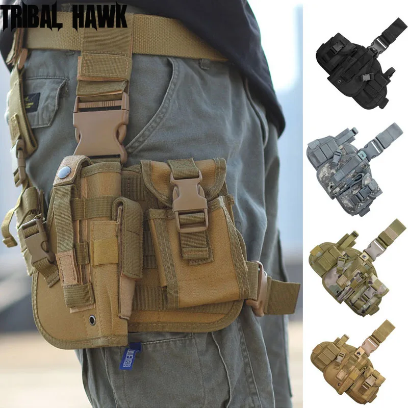 Tornado Tático Perna Coldre Glock Airsoft Pistola Arma Gota Bolsa Polícia Universal Ajustável Cinta Mágica