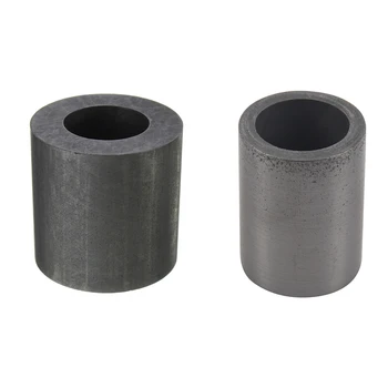 

2 Pcs Pure Graphite Crucible Cup Propane Torch Melting Gold Silver Copper Metal Black, 60mm X 40mm & 40 X 30mm