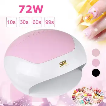 

72W LED Nail Dryer Machine UV Lamp Gel Nail Polish Fast Curings Light Timer Motion Sensor for Curings All Kinds Nail Polish Gel