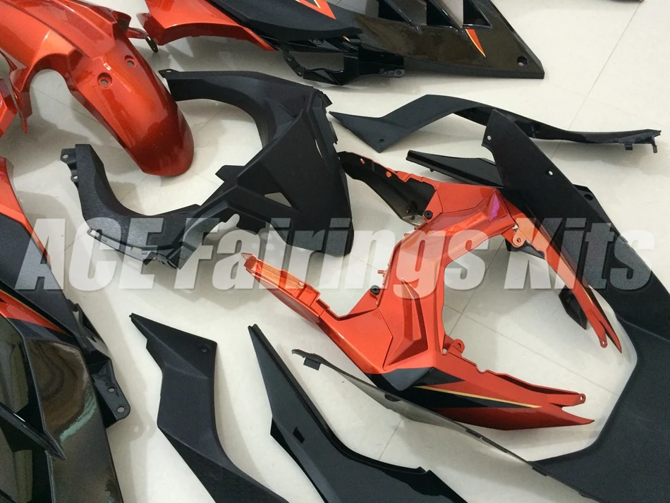 ABS обтекатель комплект для Kawasaki Ninja300 EX300 300R 2013, 13, 14, 15, 16, 17, обтекатели впрыска классный оранжевый черный