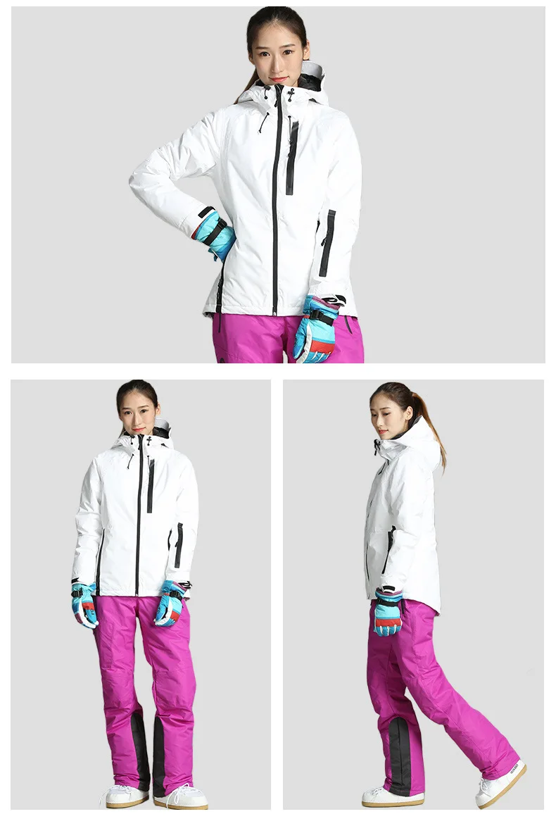 Зимний лыжный костюм для мужчин и женщин, высококачественный лыжный костюм+ штаны, теплый зимний водонепроницаемый ветрозащитный лыжный сноубординг, женский лыжный костюм s