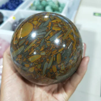

Natural Bamboo Stone Jasper CRYSTAL SPHERE Energy jade reiki stones gem chakra stones and healing crystals home decor