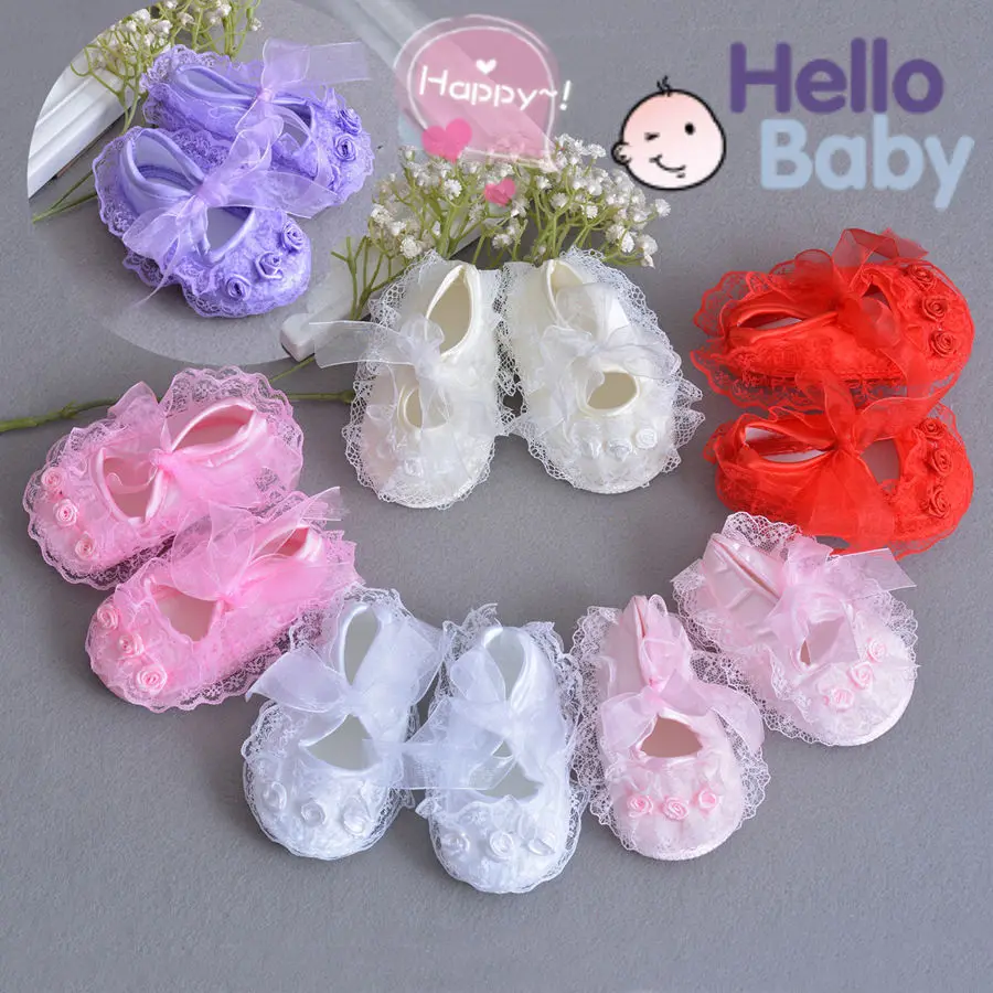 

Female Baby Toddler Shoes Lace Flower Princess Shoes Soft Bottom 0-1-Year-Old Shoes Cute Infant Item Shoes Special Offer