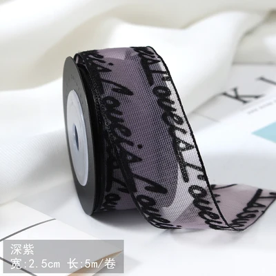 wide 2.5cm 5 м полиэстер атласные ленты пряжа органза лента шелковая подарочная упаковка Рождественский Декор аксессуары для поделок, банты для волос Скрапбукинг поставка - Цвет: wide 2.5cm