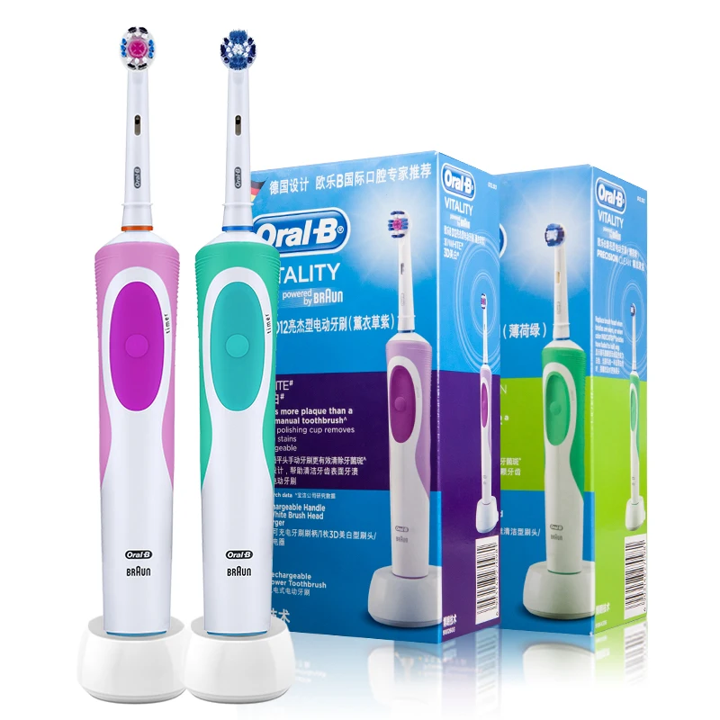 Oral B D12 Series Vitality Electric Toothbrush Soft Bristle Repalcement Brush Head with Travle Box Rechargeable IPX7 Waterproof