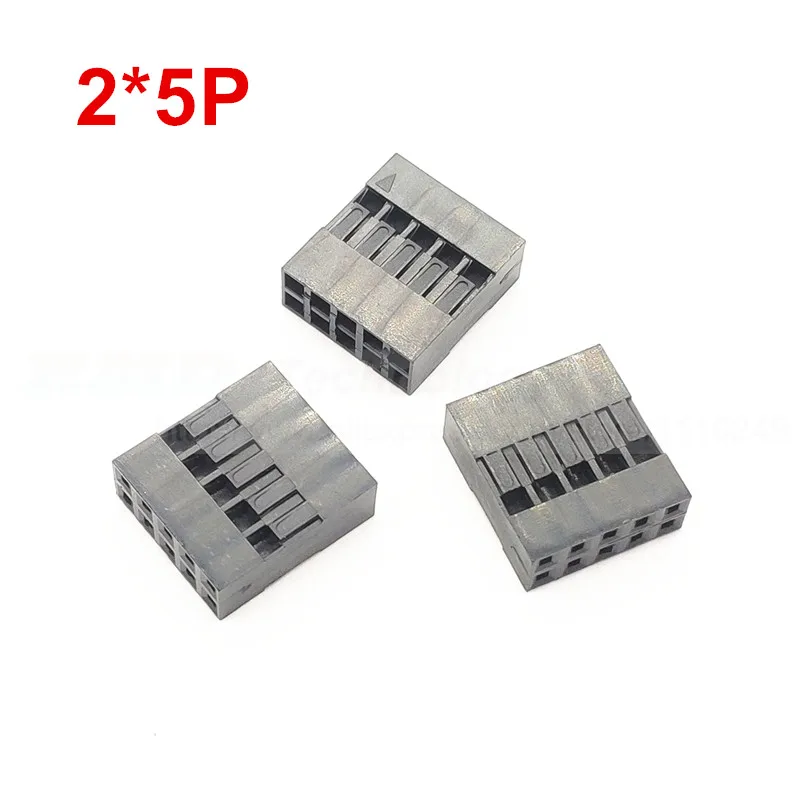 Для разъема dupont 10pin Dual row 2x5 pin 2 54 мм для пластикового корпуса сквозное отверстие 100