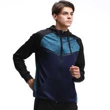 Зимняя мужская спортивная куртка для фитнеса с длинным рукавом и капюшоном, облегающие толстовки на молнии, тонкие походные свитера, мужские спортивные куртки