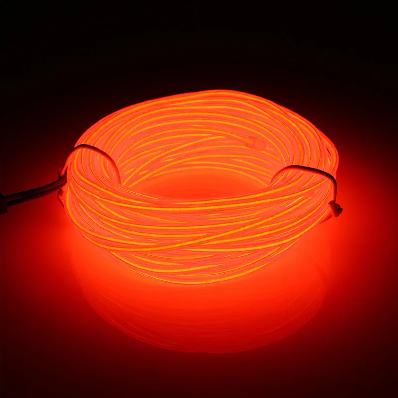 Красный 10 м EL Led Гибкая мягкая трубка провод неоновый светящийся автомобиль веревка полоса светильник Рождественский Декор AC 12 в Рождественское украшение для дома - Испускаемый цвет: Красный