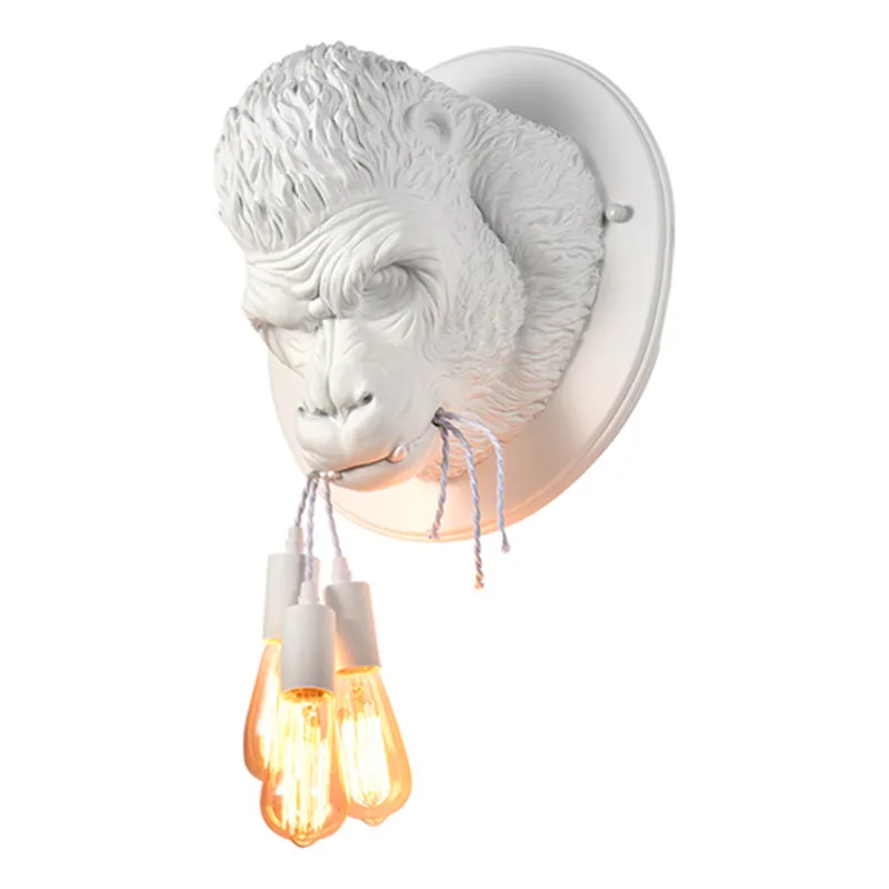 bedside wall lamps Modern Resin Led Wall Sconce Gorilla Lamp Retrohome Loft Bedroom Bathroom Bedside Home Decor Fixtures Luminaire Indoor Lighting wall lights indoor