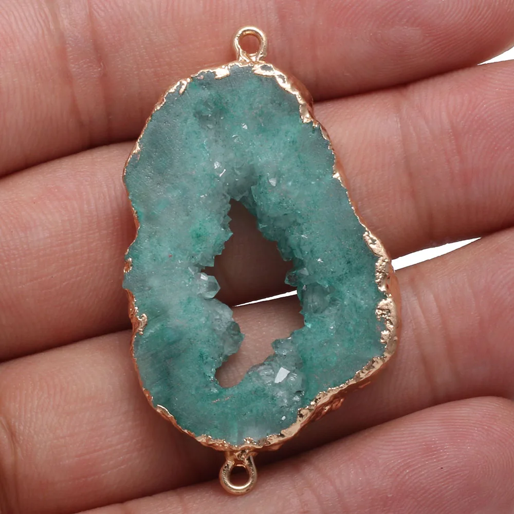 

Fine Natural Stone Pendants Irregular Shape Double hole Connector for Women Jewelry Making DIY Necklace Bracelet