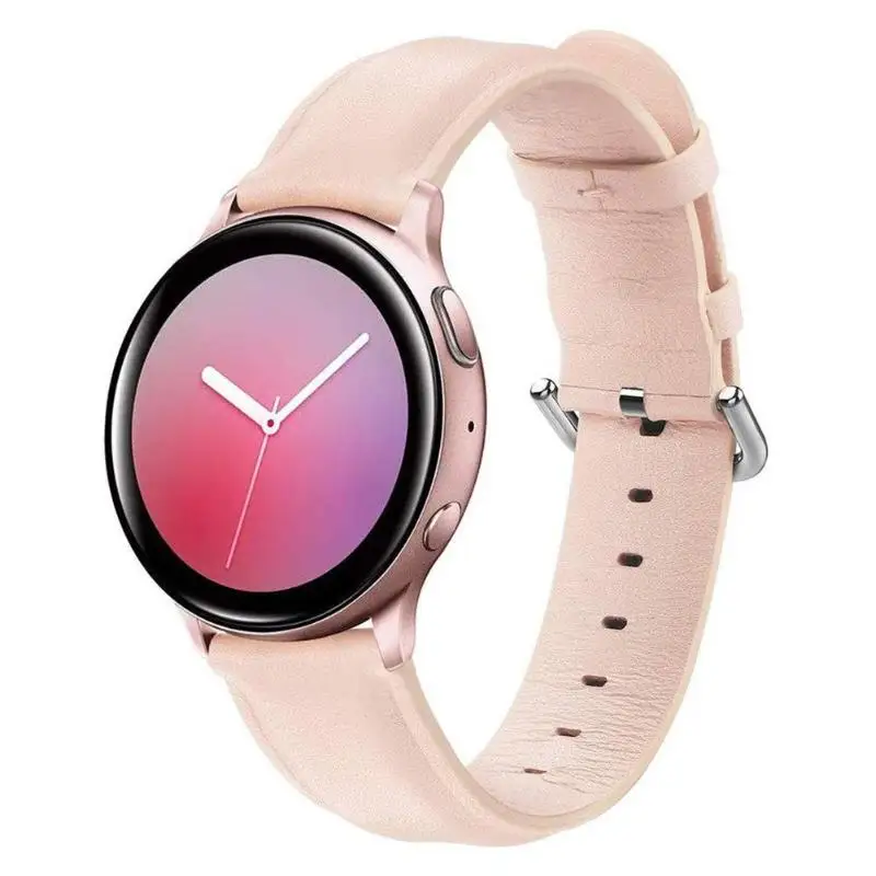 Мягкий ремешок из натуральной кожи для samsung Galaxy Watch Active 2 аксессуары в стиле унисекс большой размер сменный регулируемый браслет