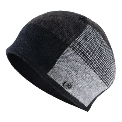 Black TQMSMY вязаные клетчатые теплые зимние шапки Skullies Beanies мужские уличные толстые Повседневные шапки вязаные двойные вязаные шапочки Gorras TMB27 - Цвет: Black