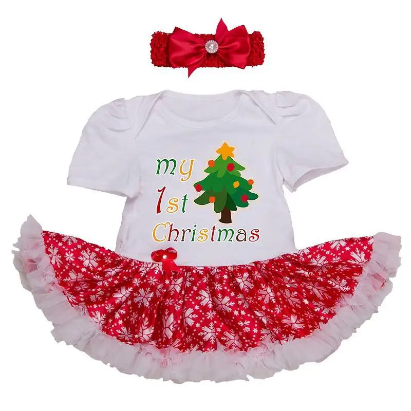 My First Christmas/Одежда для маленьких девочек; красное рождественское платье для девочек; повязка на голову; Bebe; костюм; комплекты с юбкой-пачкой для новорожденных; Одежда для младенцев; детская одежда - Цвет: ED226-A2