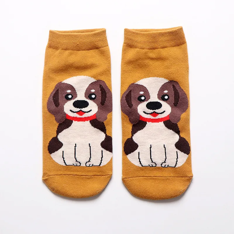3 Весна осень модные милые животные женские хлопковые короткие носки Tide Dog Kawaii бультерьер Beagle японские повседневные Веселые носки - Цвет: 3