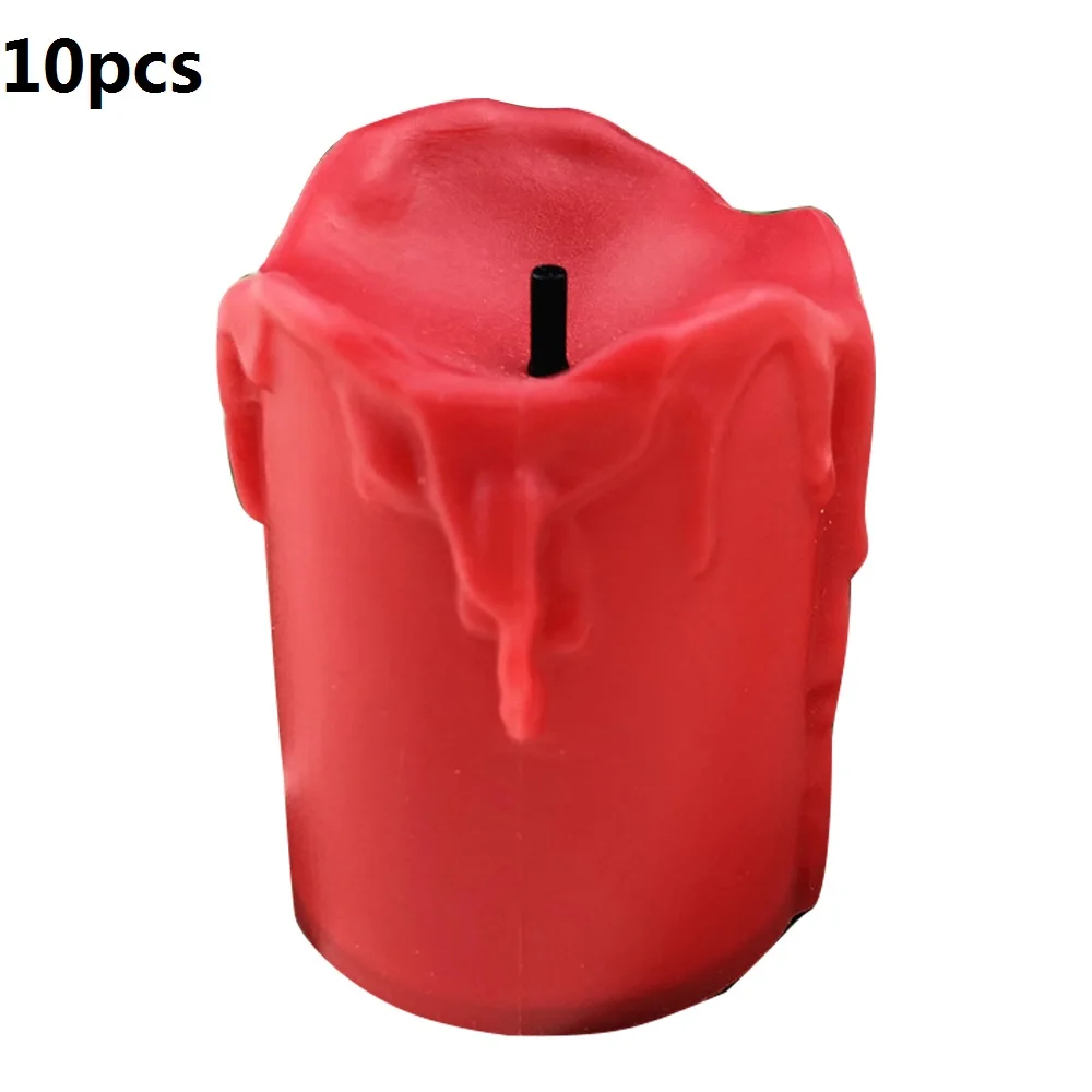 RED 10PCS Светильник для свечей, свадебная лампа со светодиодными свечами, Рождественский Декор, светодиодный светильник для чая, красочный романтический электронный домашний аккумулятор, беспламенный - Цвет: RED 10PCS