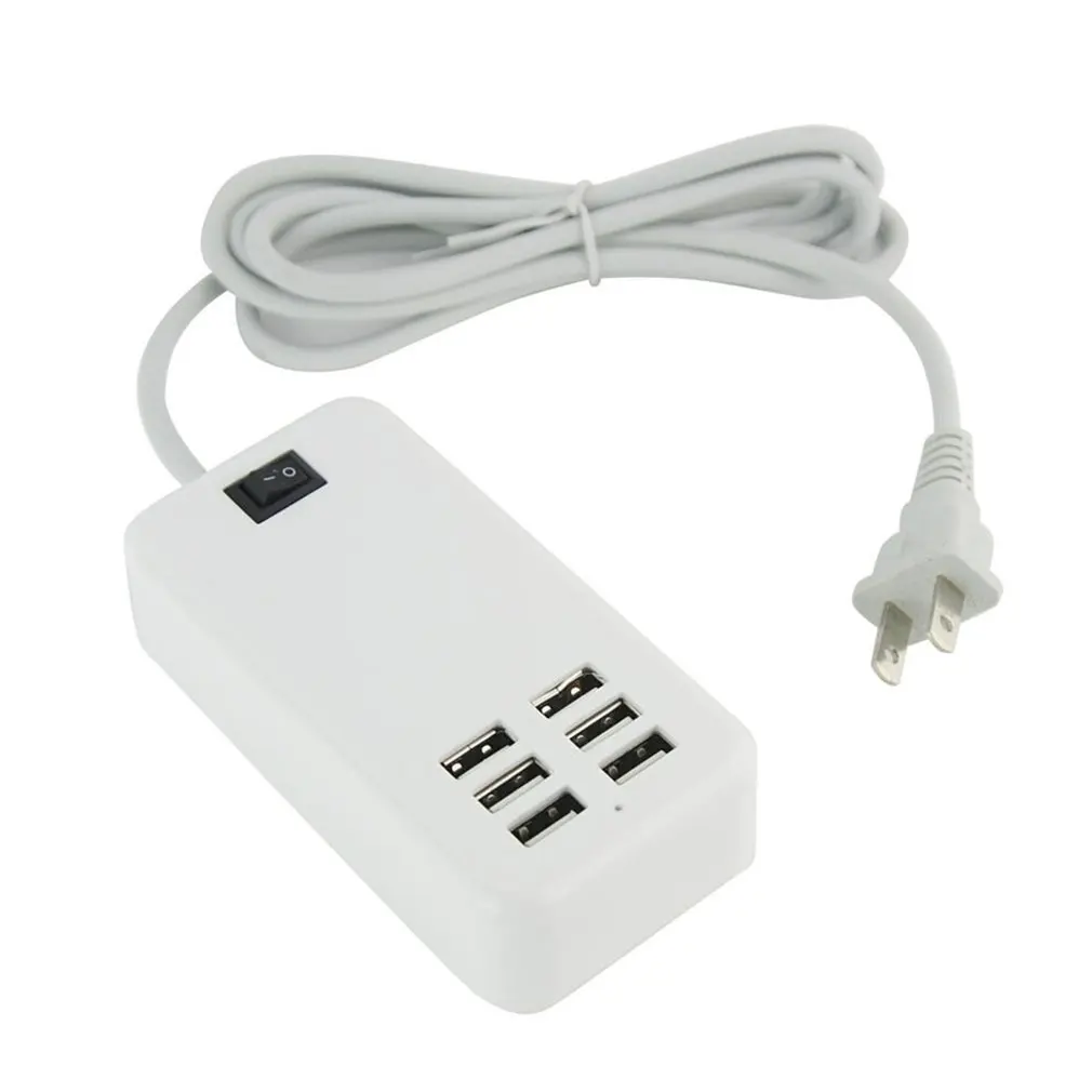 6 портов USB Настольная многофункциональная быстрая настенная зарядная станция AC адаптер питания зарядное устройство умная быстрая зарядная станция
