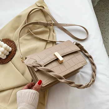 

Solid Color Small PU Leather Flap Bags For Women 2020 New Simple Shoulder Handbags Female Travel Crossbody Bag With Rope Belt